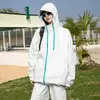 Roupa de Proteção Solar Anti-ultravioleta para Homens e Mulheres Verão Respirável Solta Cardigan com Capuz de Proteção Solar Casual Conjunto de Duas Peças Roupa de Casal para Exterior