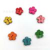 18mm Colorido Retro Cinco Pequenos Botões de Ameixa DIY Estilo Retro Botões de Ameixa de Madeira