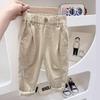 Ropa para niños, pantalones para niños, primavera y otoño, pantalones para bebés de talla mediana y grande, pantalones deportivos casuales holgados de color liso para niños de otoño
