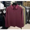 Camisa polo de rayas de manga larga para hombre, adecuada para primavera y otoño, con cuello camisero, corte casual y holgado, diseñada para hombres de mediana edad, un nuevo estilo para la ropa de hombre
