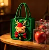 Bolsa de Manzana Navideña de Amazon Bolsa de Regalo de Nochebuena Dulce de Manzana Bolso de Fieltro Navideño Personalizado