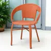 Silla en oferta, silla de patio exterior de ratán sintético, taburete con reposabrazos para ancianos, silla de ratán hecha a mano, silla para uso doméstico con respaldo, silla apilable