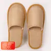 Pantuflas Desechables de Algodón y Lino para Hotel, Hospitalidad en Casa, Portátiles, Engrosadas, Antideslizantes, Media Tapa, Todo Incluido, Pantuflas para Huéspedes Personalizadas