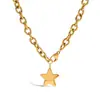 Colar Wanxing Europeu e Americano de Aço Inoxidável Luxo Leve Nicho Estrela de Cinco Pontas Titânio Ouro 18K Joias Femininas Senso de Alto Padrão