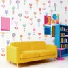 Brup Pegatinas de Decoración de Pared con Flores de Dibujos Animados de Colores para Habitación Infantil Pegatinas de Pared Impermeables Removibles Creativas Br7039C