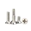 Tornillos Kb Niquelados con Cabeza Plana Ranura de Cruz Autorroscantes para Ventiladores de Chasis Tornillos de Cabeza Plana