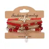 Pulsera de Cuentas Bohemiana de Múltiples Capas, Pulsera con Patrón de ECG, Pulsera Ajustable para Mujer al por Mayor