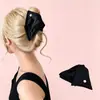 Pinza de Garra Triangular de Concha de Satén para Mujer 2025 Nuevo Pinza de Pelo de Gama Alta para Media Coleta en la Parte Posterior de la Cabeza Pinza de Tiburón Accesorio para el Cabello
