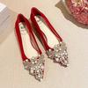 Zapatos de boda con pedrería 2023 nuevos zapatos nupciales diseño de cristal tacón de aguja puntiagudo tacones altos para mujer