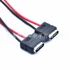 Soquete Fêmea Tipo-C LN-02 com Fio, Fios Vermelho e Preto para Identificação de Polos Positivo e Negativo, Fio 24AWG, Certificado CE