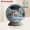 Impresión Plana Transfronteriza 2D Plano Rotación de 360 Grados Escena de Nieve Casa de Pingüinos Decoración de Escritorio Interior y Exterior Festival