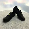 Múltiples Opciones Estilo Retro Francés Británico Punta Redonda Color Lavado Monedas Doradas Pequeñas Tacón Grueso Suela Gruesa Mocasines Zapatos Pequeños de Piel Mujer
