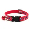 Collar para mascotas de 1 cm con estampado de hueso para colgar en el cuello de perro con hebilla de plástico con Campana accesorios anti-pérdida para gato