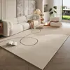 Alfombra de Sala de Estar Simple Estilo Moderno Color Crema Cobertura Total Base de Silicona Antideslizante Tapete para Mesa de Café Doméstico Alfombra de Mesita de Noche Fácil de Limpiar