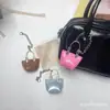 Novo Exquisito Colorido Couro Pequena Bolsa Pingente Exquisito Minipu Concha Bolsa Corrente Pingente Diypu Pequena Bolsa Carro