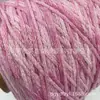 Fio fino gradiente rosa sakura cintilante, material de crochê de renda primavera/verão, elásticos de cabelo feitos à mão, fio de seda brilhante gradiente para bonecas