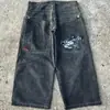 Comercio Electrónico Transfronterizo Jeans Y2K Big Boy Harajuku Hip-Hop Bordados Sueltos Jeans de Calle de Cintura Alta de Pierna Ancha