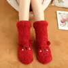 Meias de Lã de Cordeiro para Mulheres, Engrossadas para Aquecimento, Aquecedores de Pés para Dormir na Cama no Inverno, Meias Antiderrapantes para Casa e Dormitório