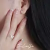 Anillo de Mariposa de Plata de Ley S925 para Mujer, Anillo de Plata Minimalista de Alto Nivel Estilo Ins con Lazo, Diseño de Nicho, Venta al por Mayor