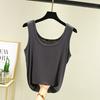 Algodón Modal Más Fertilizante Talla Grande Doble Cuello en U Chaleco Tirante Camiseta Base para Mujer Nueva Primavera y Verano 2021