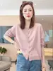 Cárdigan de Punto Fino de Seda de Hielo Único y Hermoso con Mangas Largas para Mujer, Nuevo Popular 2026 Cárdigan de Encaje de Punto para Principios de Primavera