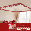 Set de decoración para habitación de boda, tira larga de pegatinas con la palabra 'feliz', colgantes de cortina, decoración para dormitorio nuevo, guirnalda de mariposas