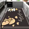 Alfombra Suave de Caucho con Dibujos Animados de Comida Corriendo y Barro de Diatomeas, Alfombra para Piso de Cocina, Impermeable, Resistente al Aceite, Antideslizante, Borrable, Alfombra sin Lavado, Felpudo