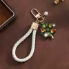 Llavero de Coche de Trébol de Cinco Hojas Exquisito y Hermoso Estilo Coreano Versátil Colgante Creativo para Mochila Accesorio de Regalo Decoración