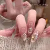 Decorações de Unhas de Natal Xiaohongshu, Sensação de Luxo Leve e de Alta Qualidade, Strass de Flocos de Neve em Formato de Diamante, Strass de Zircônia Champanhe Brilhante para Unhas