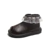 Botas Martin Infantis 2026 Outono/Inverno Nova Moda Botas Princesa Estilo Britânico para Crianças Pequenas, Botas Baixas de Algodão de Camada Dupla