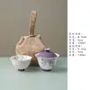 Yiyan Armazenamento Portátil Viagem Conjunto de Chá Flores de Glicínia Pintadas à Mão Pura Um Gaiwan Uma Xícara Conjunto de Chá Solo para Viagem de Negócios ao Ar Livre