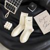 Calcetines Deportivos Transpirables de Bordado de Doble Puntada a Media Pantorrilla para Mujer Otoño e Invierno Fábrica de Origen Zhuji Marca Grande Calcetines de Felpa Comercio Exterior Venta al por Mayor