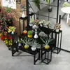 Floristería Estante de Exhibición de Flores Cubo de Flores Set Simple de Flores Exposición de Flores de Pie de Hierro Mesa Alta y Baja Escalera Multinivel