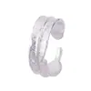 Anillo de Pluma de Ángel Guardián, Anillo Abierto de Textura Hueca Simple y de Alta Gama, Anillo Creativo de Moda y Versátil