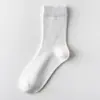 Calcetines de Verano Finos para Hombre hasta la Pantorrilla, Antiolor, Antibacterianos, de Malla, Transpirables, Absorbentes de Sudor, Deportivos
