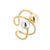 Anillo de Acero Inoxidable con Bola de Acero Elegante Planeta Dedo Índice Textura Asimétrico Geométrico Exagerado Anillo de Mujer Ins Tendencia