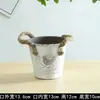 Cubo de Flores de Hierro Nórdico Decoración de Escritorio Interior Almacenamiento Cubo Pequeño Maceta de Metal de Color Caramelo Contenedor de Plantas