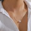 Collar Sencillo y Versátil Corazón de Amor Ojo del Diablo para Clavícula para Mujer, Cadena de Clavícula Transparente de Hilo de Pescar Multiestilo Creativa y de Moda