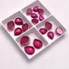 5 # Rubí Fondo Plano Superficie Lisa Forma de Lágrima Forma de Pera Roja Fondo Plano Cabujón Liso Piedra Suelta para Montura de Anillo