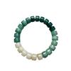 Pulsera de Raíz de Bodhi de Jade Blanco Rueda Dorada Natural Envuelto Alrededor del Dedo Color Degradado Suave Plato de Juguete Cuentas Budistas Rosario Pulsera de Semillas de Bodhi