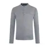 Camiseta de manga larga con cuello Henry, marca trendy retro americana para hombre y mujer, top base de punto casual holgado para otoño 2026