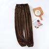 Pantalones de Pijama para Hombre Pantalones Cálidos Gruesos con Forro Polar Pantalones Otoño e Invierno Franela Puño Ropa de Casa Pantalones Talla Grande Sueltos