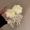 Pendientes de Flor de Malla Perla Aguja de Plata Borla Primavera y Verano Frescos Dulces Super Inmortales Pura Pasión Pendientes de Moda Venta al por Mayor