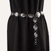 [Personalizado por Fábrica de Procesamiento} Viento Ins Europeo y Americano Cadena de Cintura Tallada en Aleación Hebilla Occidental Elegante Sello de Cintura Transfronterizo de Comercio Exterior para Mujeres