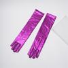 Guantes Negros Largos de Charol Sexy Accesorios para Disfraz de Cosplay Ajustados Elásticos Guantes para Performance de Pole Dance Ds