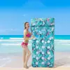 Colchoneta Flotante Inflable de 21 Orificios con Estampado de Hojas para Adultos, Hamaca Plegable Flotador de Playa