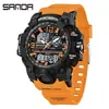 Reloj Sanda para Hombre y Mujer Doble Pantalla Deportivo Resistente al Agua para Exteriores Reloj Electrónico Impermeable para Escalada Reloj Multifuncional para Estudiantes para Hombre