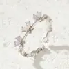 Anel de Abertura Borboleta Simples Versátil Moda Exquisito Zircônia Microincrustada Anel de Inseto Novo Anel de Dedo Ajustável