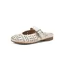 2026 Nuevo Estilo Zapatos Mary Jane Franceses Retro Calados con Correa Única, Planos, Cómodos, Transpirables Pantuflas, Zapatos Hechos a Mano, Talla Grande
