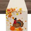 Corredor de Mesa de Temporada de Cosecha de Otoño de Venta Caliente Transfronteriza, Corredor de Mesa de Calabaza y Hoja de Arce, Tela para Mesa de Café, Sala de Estar, Restaurante, Decoración, Mantel